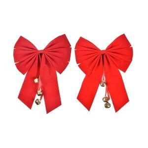 Bow With 3 Jingle Bells - Country Silk