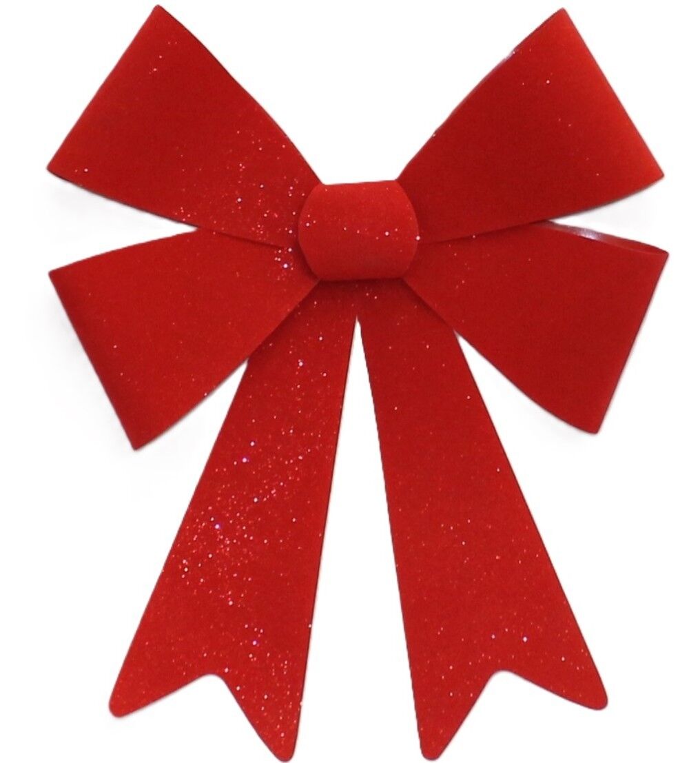 Jumbo Size Flocked Glitter Bow - Country Silk