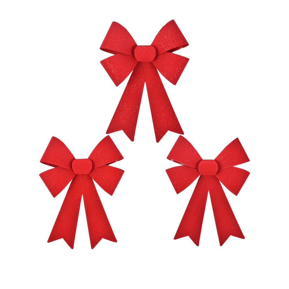 Large Flocked With Glitter Bow - Country Silk