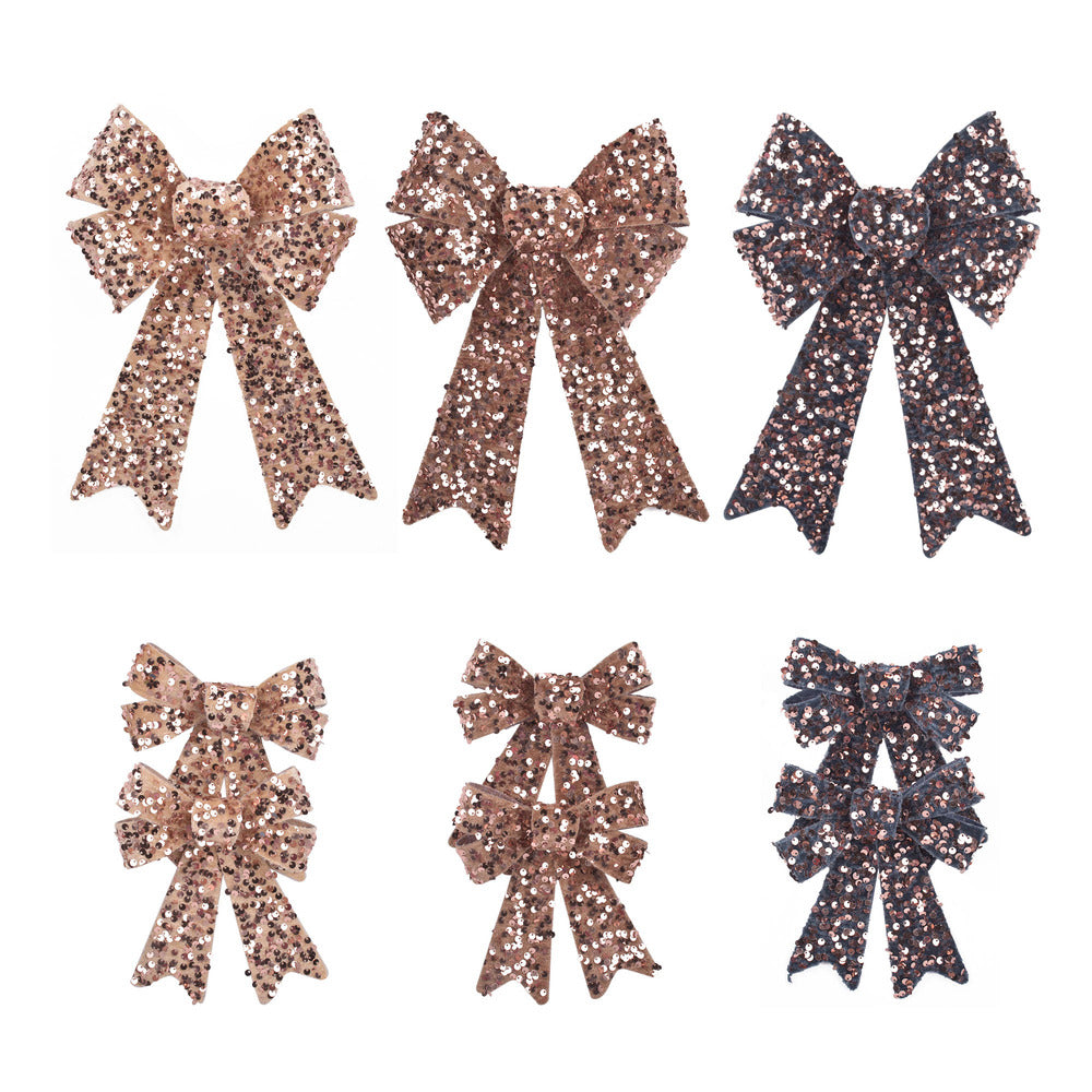 1Pk And 2 Pk Velvet Sequin Bow Asst