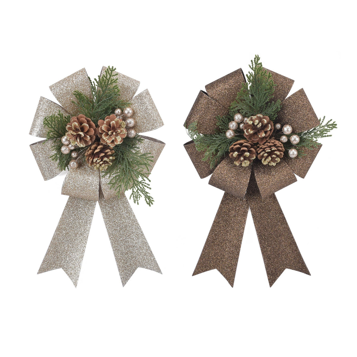 Rounded Head Bow With Cluster In Glitter - Country Silk