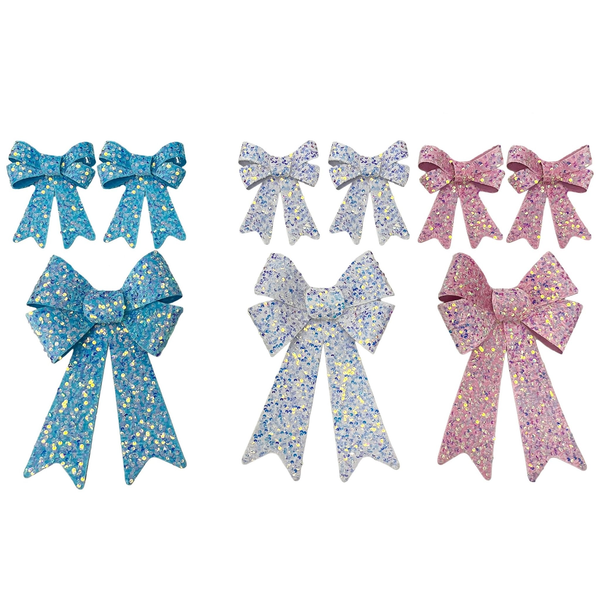 1Pk And 2 Pk Velvet Sequin Bow Asst - Country Silk