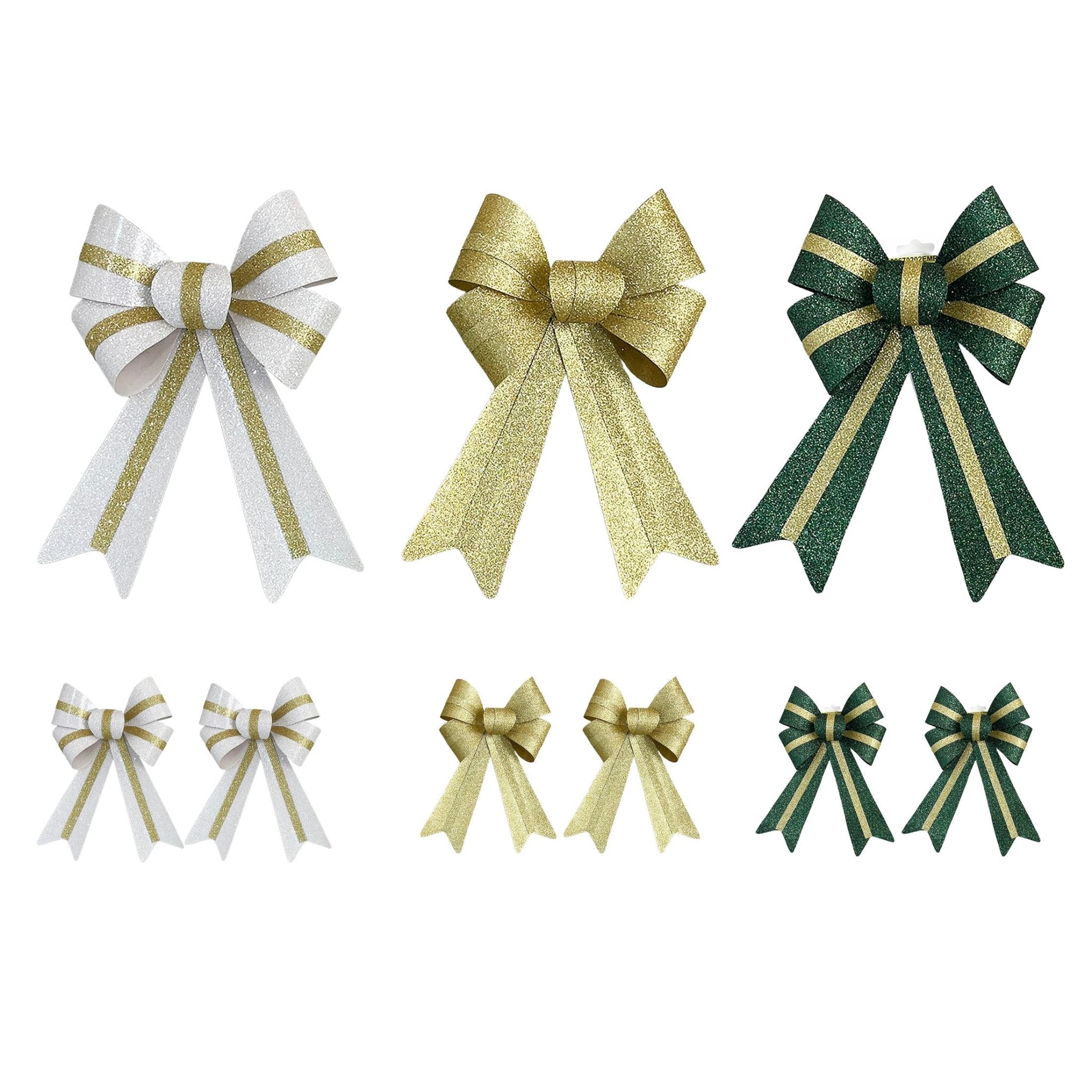 Glitter With Glitter Stripe Bow Asst - Country Silk