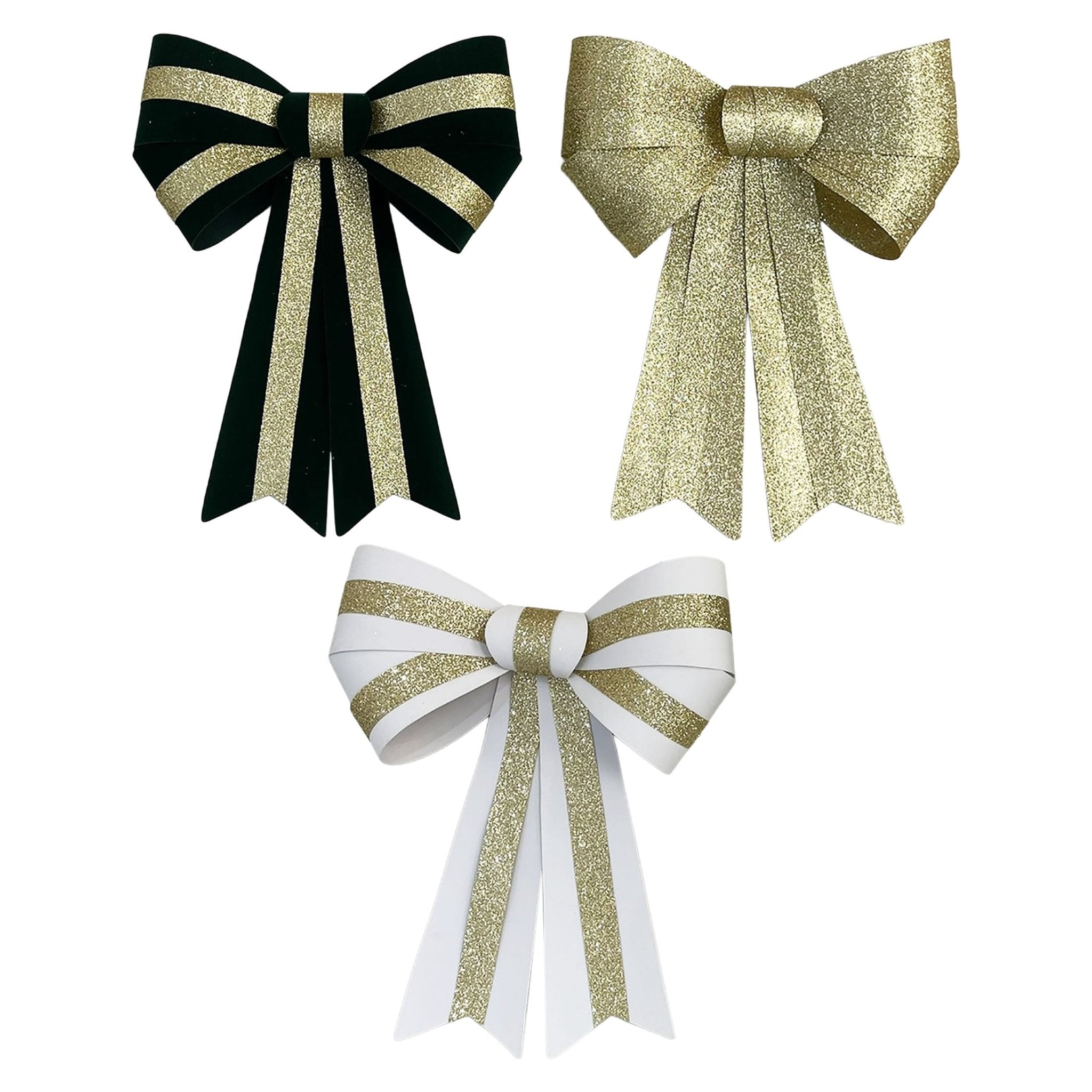 Glitter Stripe Bow Orn 11.81 X 15.35 Inc - Country Silk