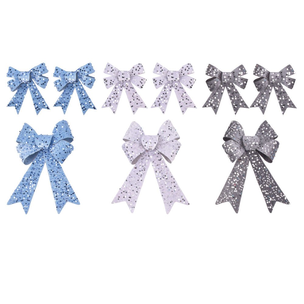 1Pk And 2 Pk Velvet Sequin Bow Asst - Country Silk