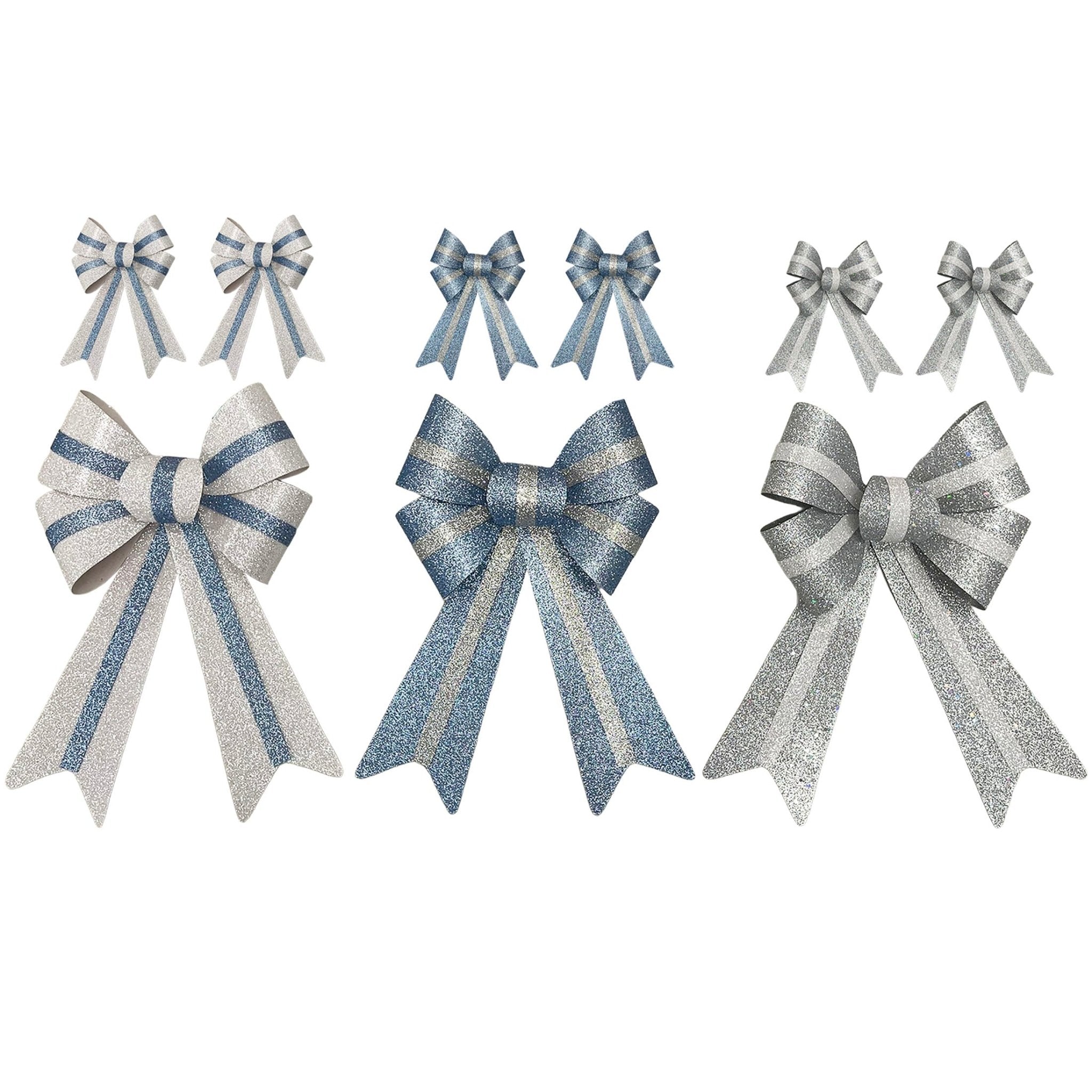 Glitter With Glitter Stripe Bow Asst - Country Silk
