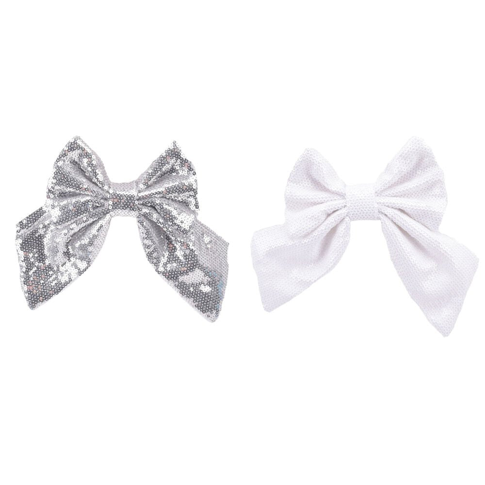 2 Pk Sequin Bow Orn - Country Silk