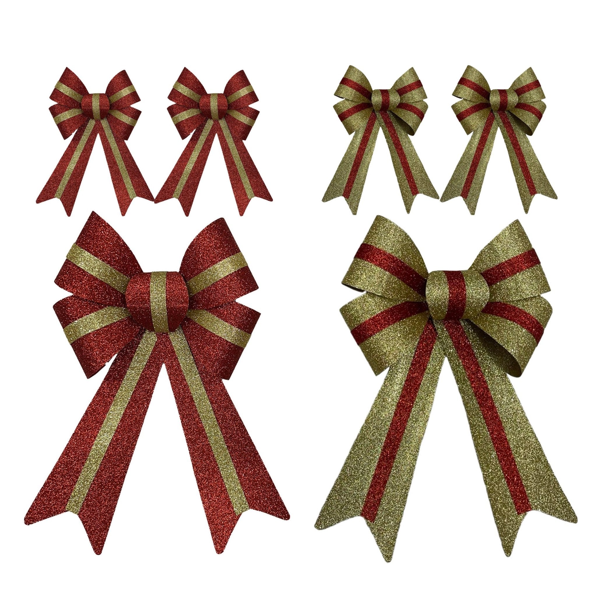 Glitter With Glitter Stripe Bow Asst - Country Silk
