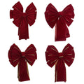 Large Velvet Bow With Foil Edge 15.35 X - Country Silk