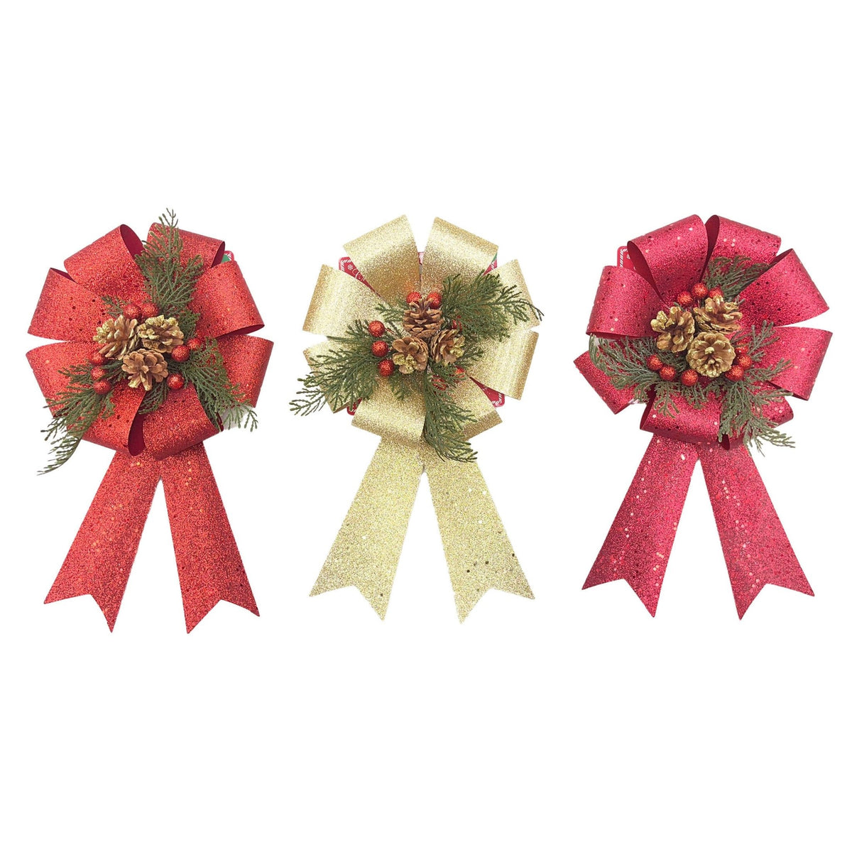 Rounded Head Bow With Cluster In Glitter - Country Silk