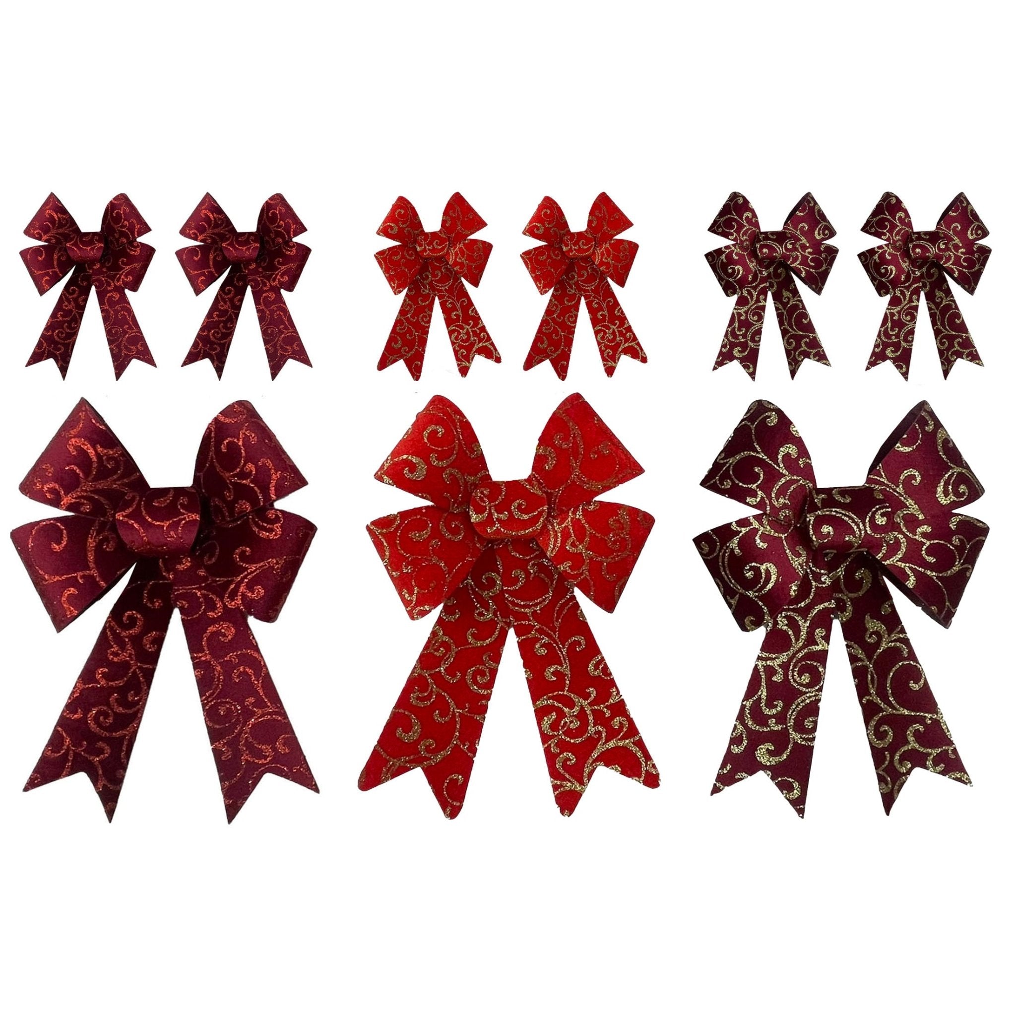 1 Pk And 2 Pk Velvet Pvc Bow With Scroll - Country Silk