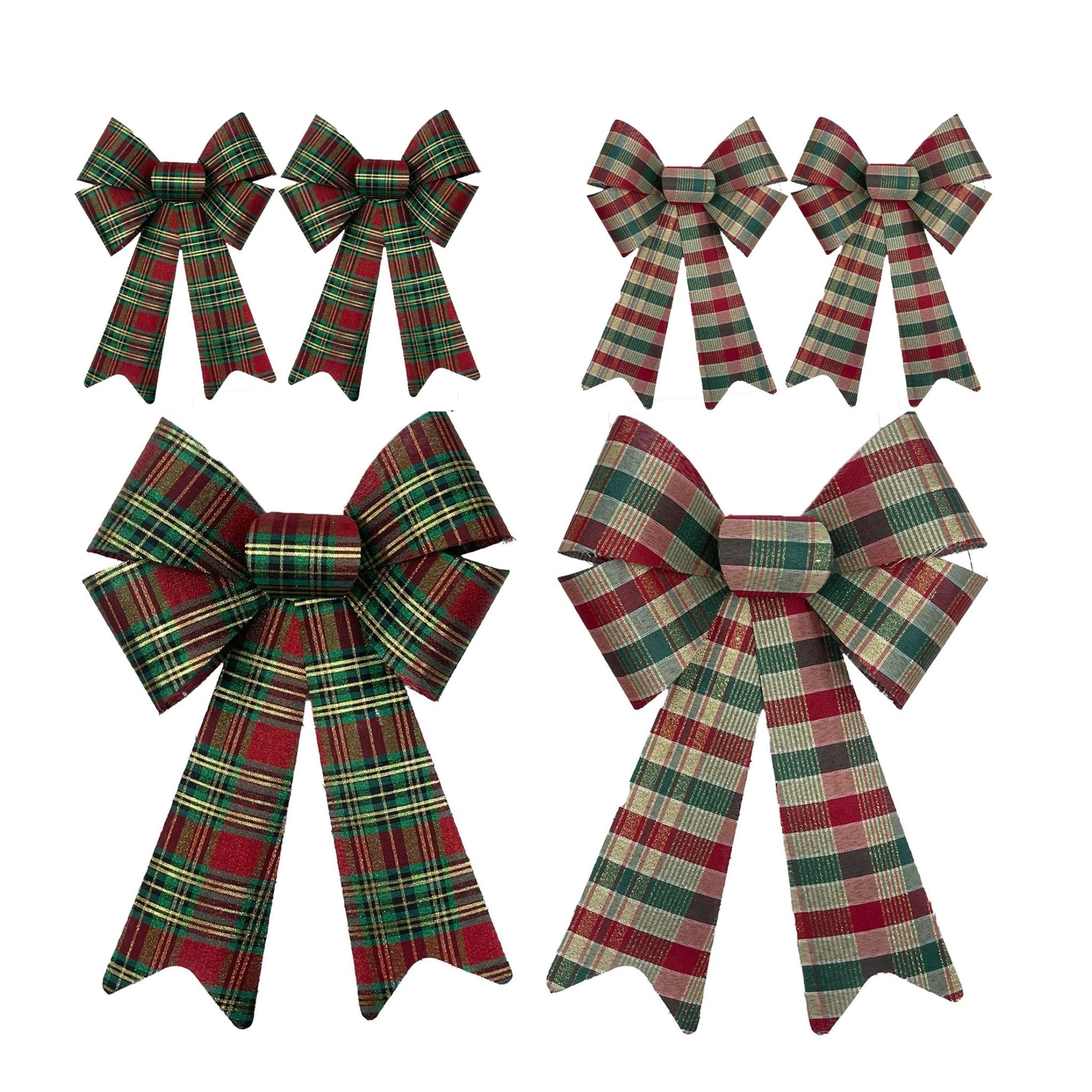 1Pk And 2Pk Plaid Pvc Bow - Country Silk
