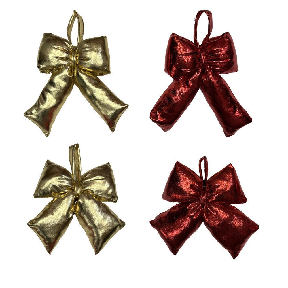 Metallic Pillow Bow Orn - Country Silk