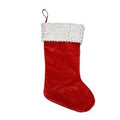 18 Red Plush Stocking W White Fur C - Country Silk