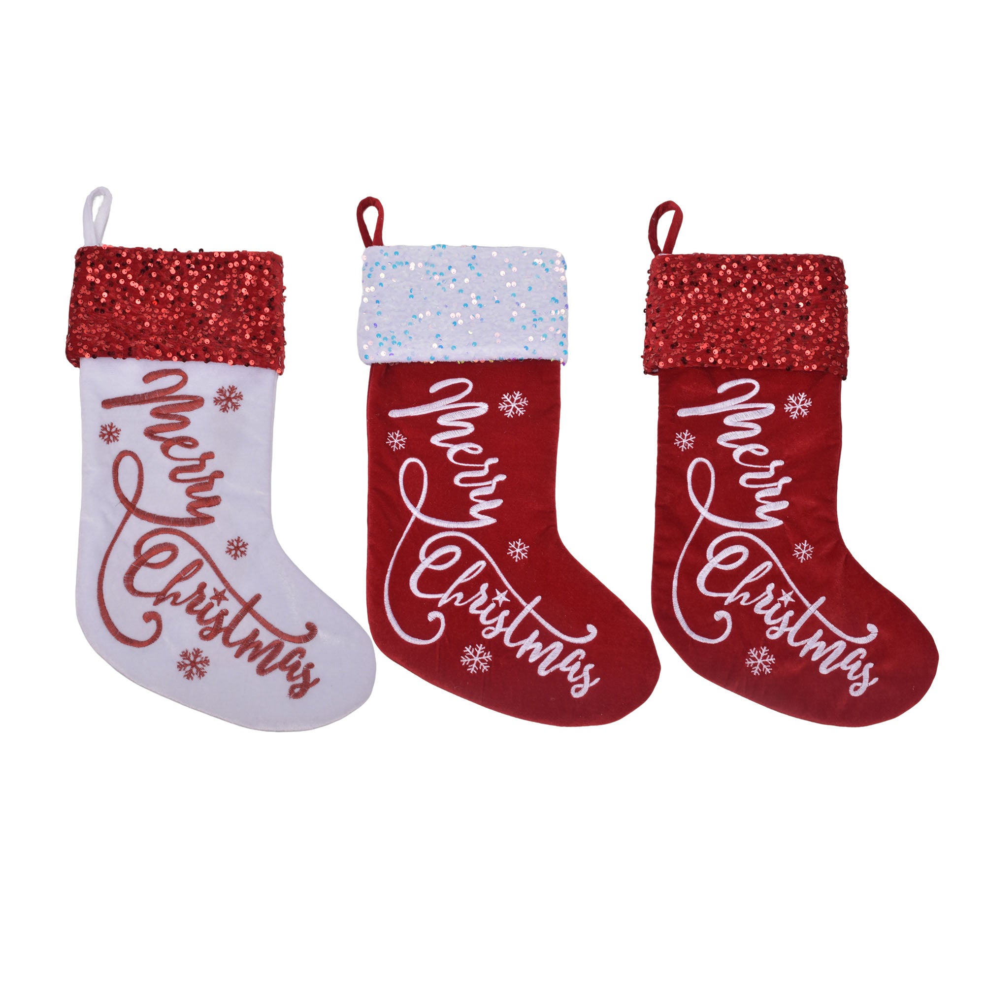Deluxe Stocking With Merry Christmas Embroidery