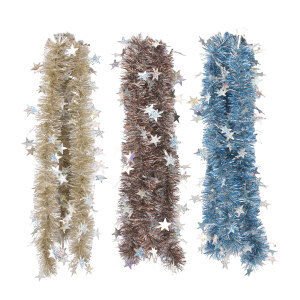 96 Inch Garland With Star Die Cut - Country Silk
