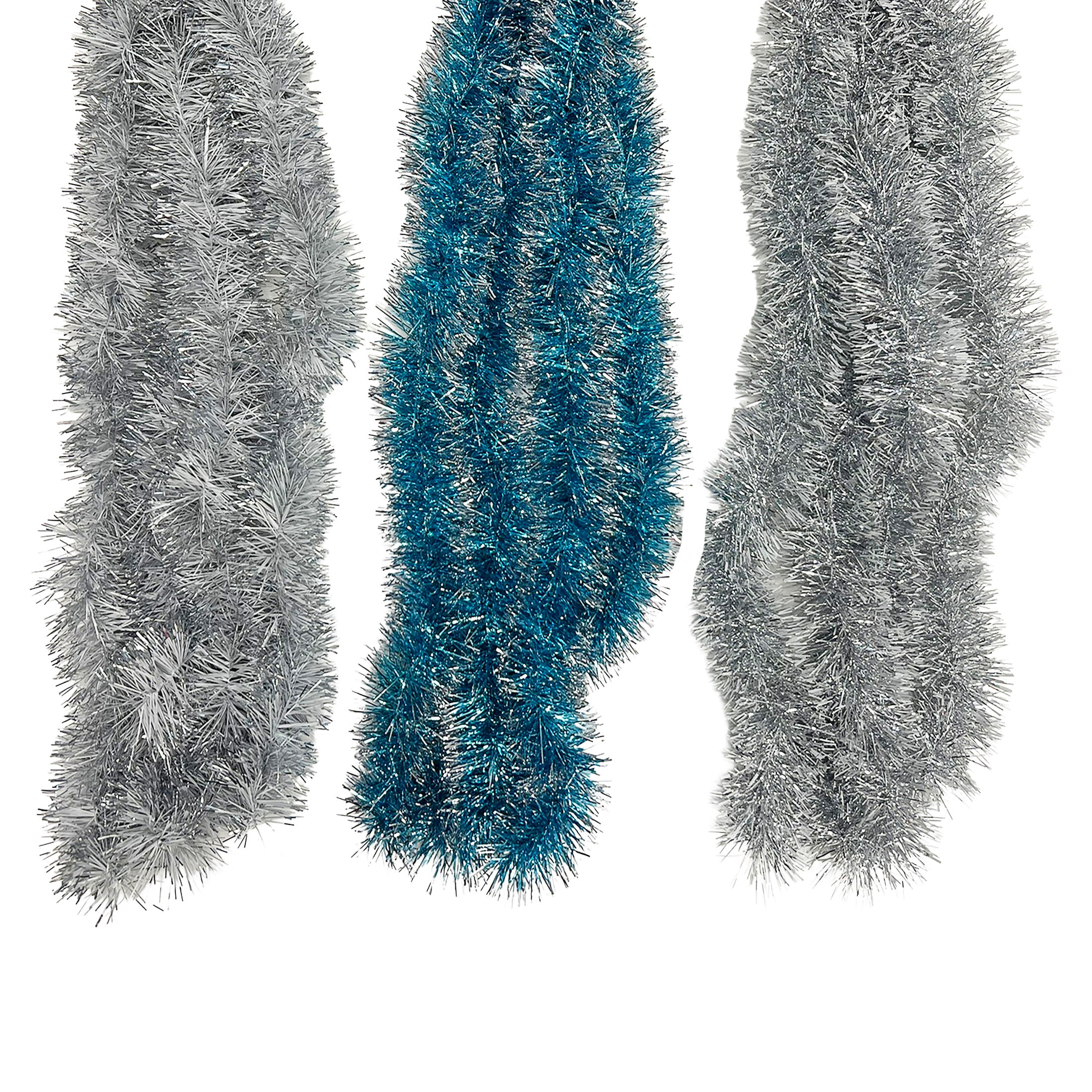 9Ft Tinsel Garland Wth Color Tips
