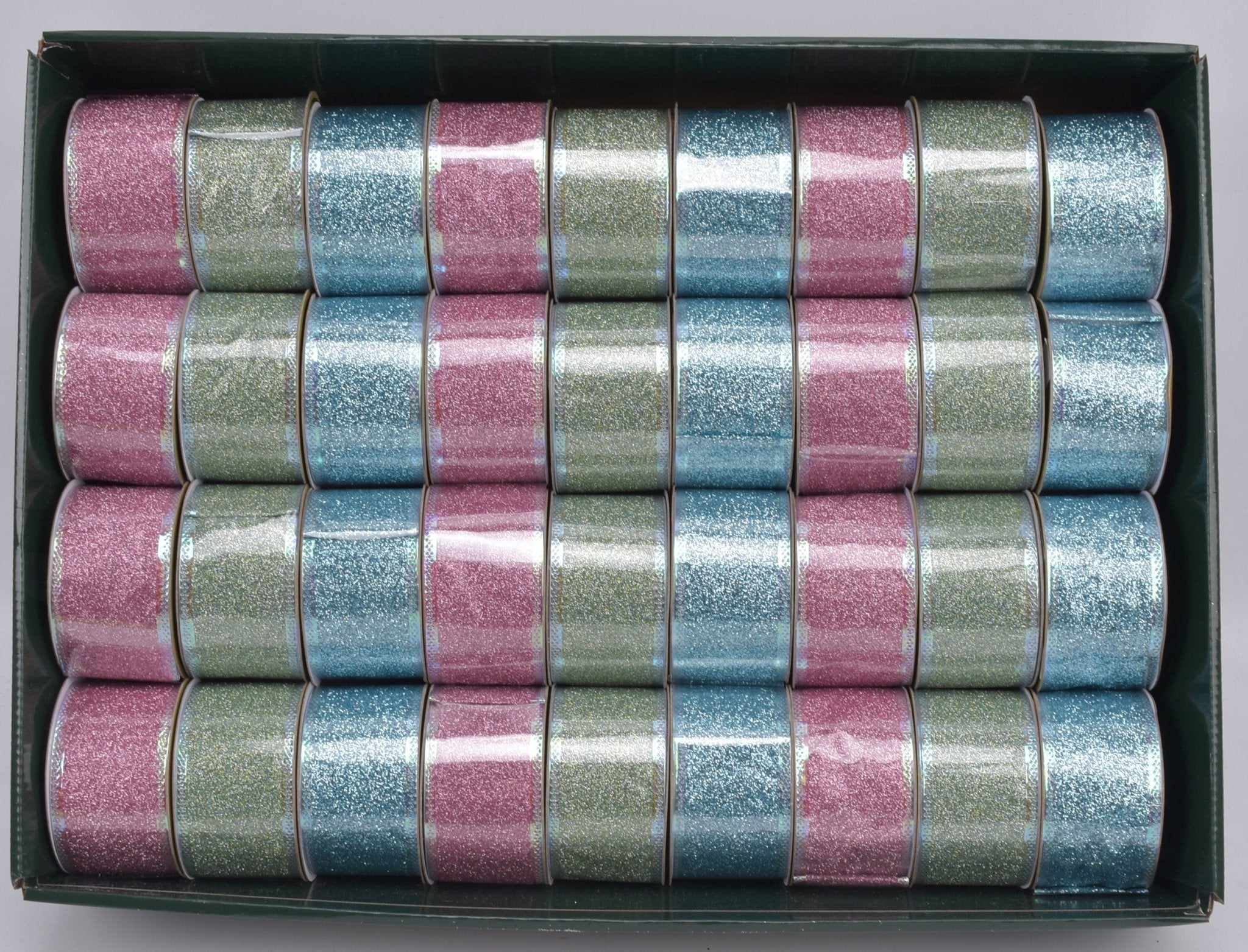 2 Inch X9 Ft All Over Glitter Ribbon - Country Silk