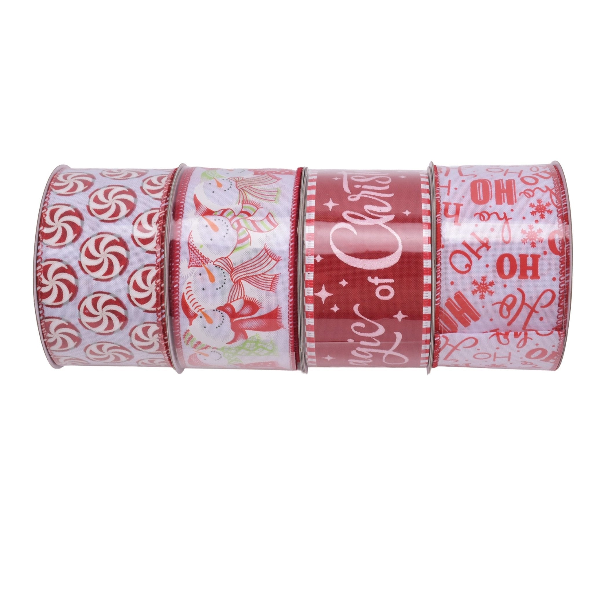 2.5 Inch X15Ft Red White Ribbon Assortme - Country Silk