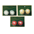 Xmas 2Pk Glittered Tea Lights Batt - Country Silk