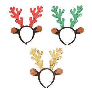 Sequin Antler Headband - Country Silk