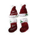 Tinsel Stocking And Hat Plaque With - Country Silk