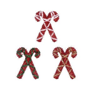 Double Body Tinsel Candy Cane - Country Silk
