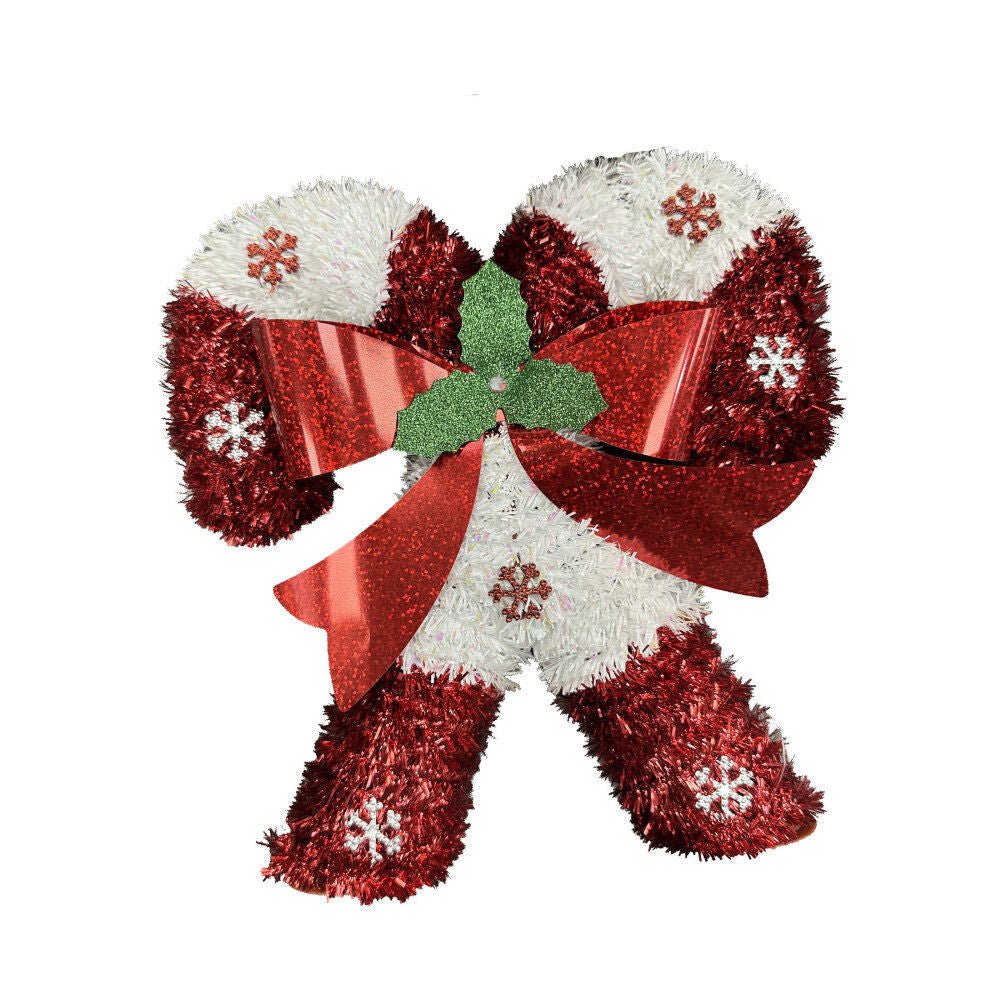 3D Tinsel Double Candy Cane - Country Silk