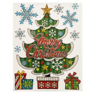 Xmas Glittered Window Clings - Country Silk