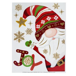 Xmas Glitter Windown Clings 2 Assprted - Country Silk