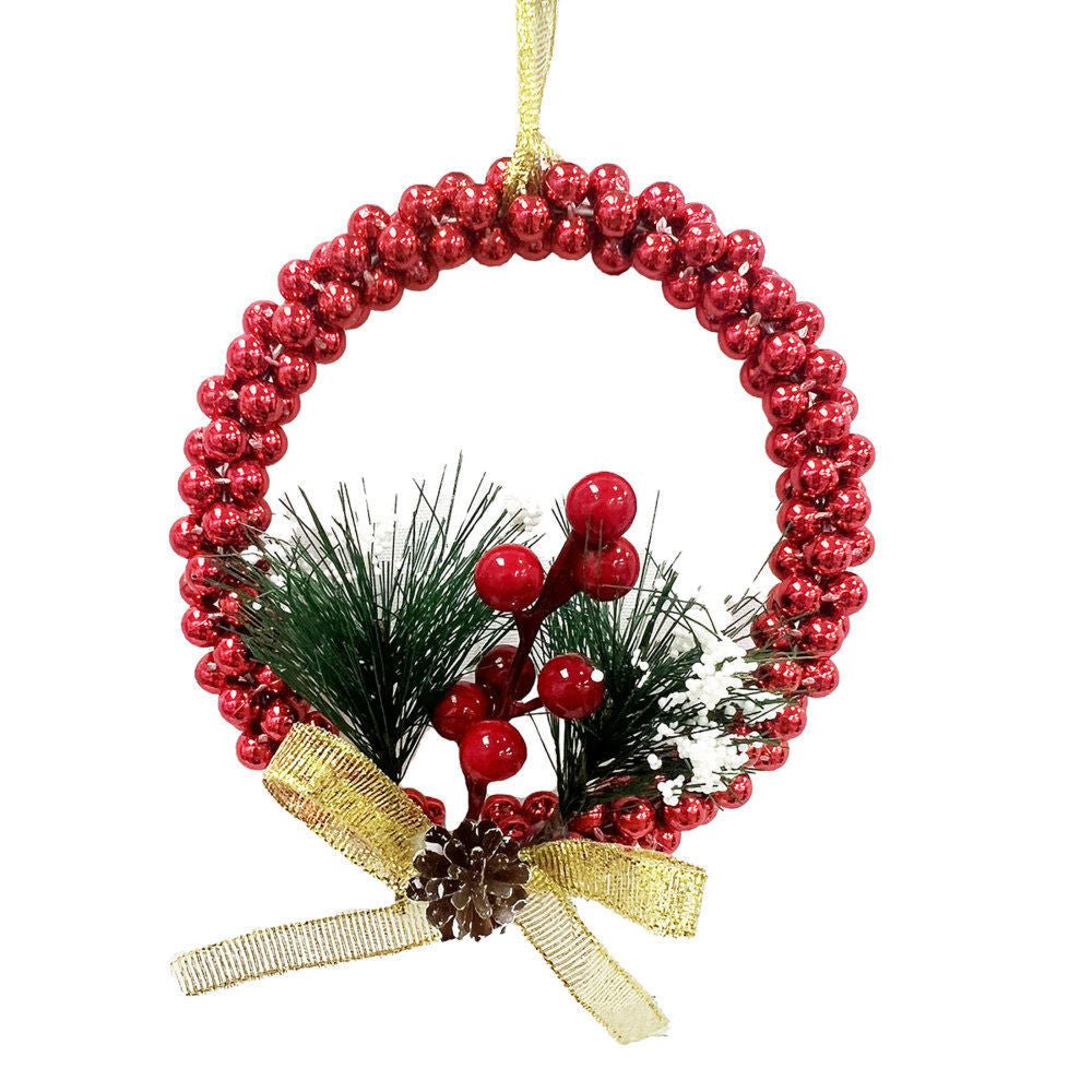 1Pk Pearl Orn With Asst Star And Wreath - Country Silk