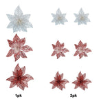 1Pk And 2Pk Poinsettia Glitter Multi Lay - Country Silk
