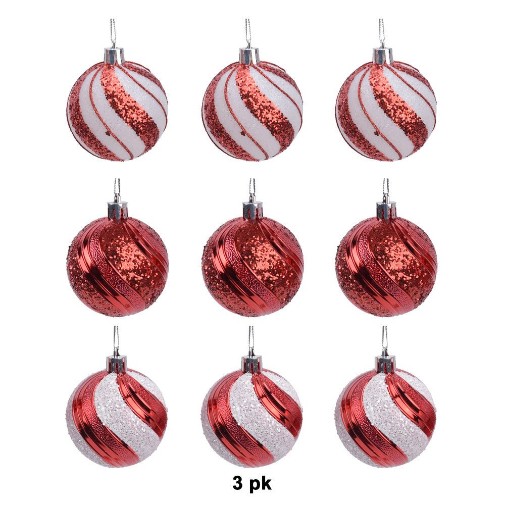 3Pk Ball With Swirl Design And Raised Ha - Country Silk