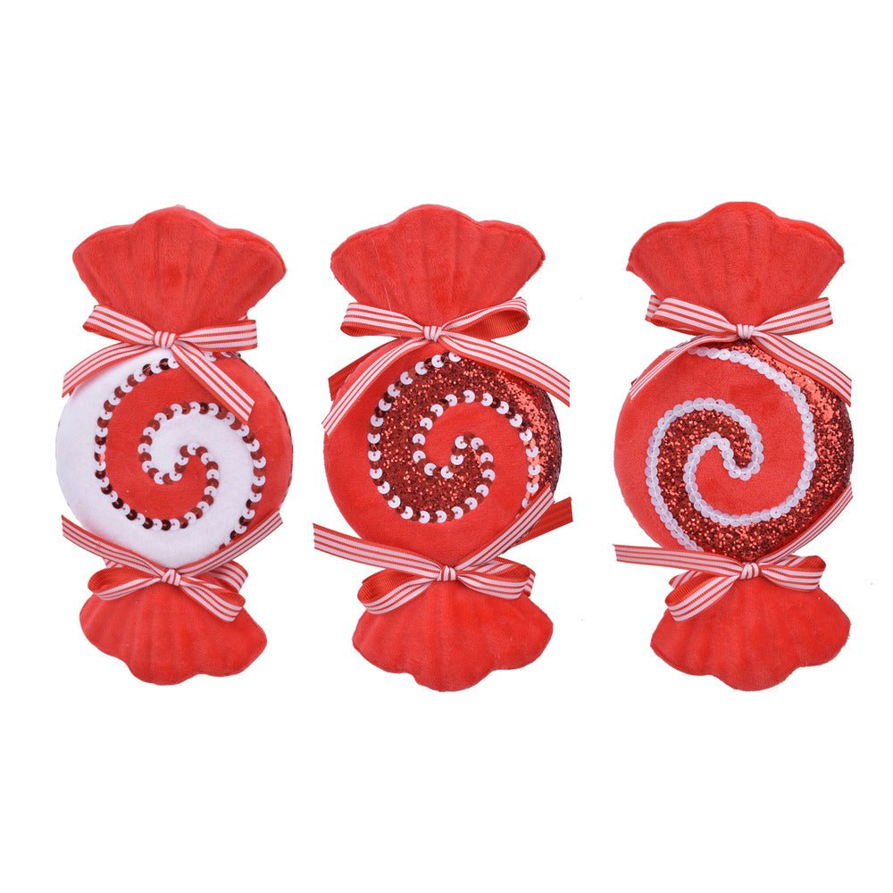Jumbo Red White Candy Ornament - Country Silk