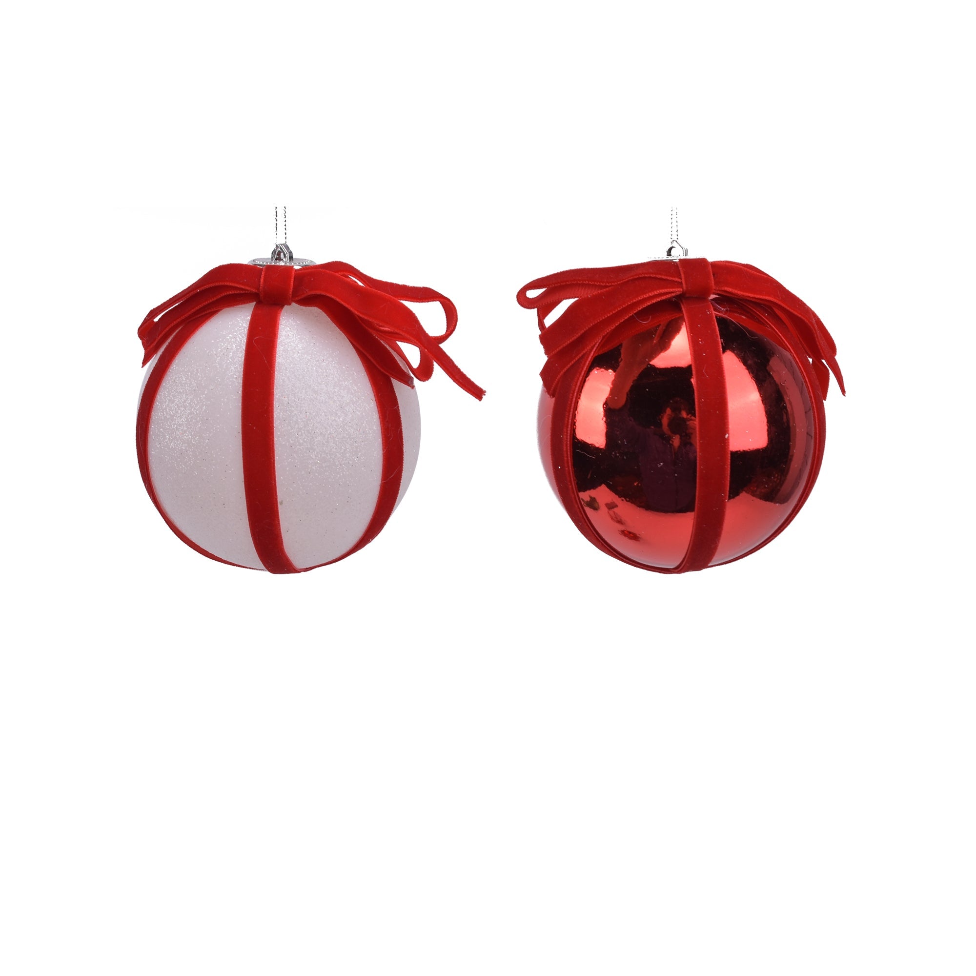 Deluxe Plated Orn With Velvet Ribbon Wra - Country Silk