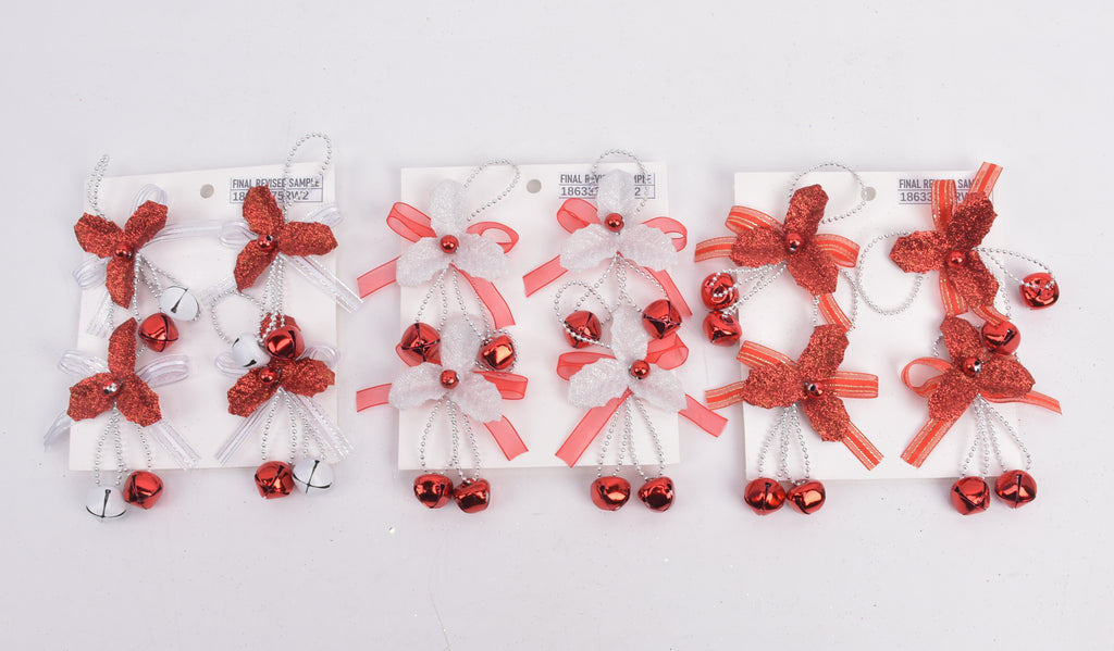 4 Pk Bell Clusters With Glittered Holly