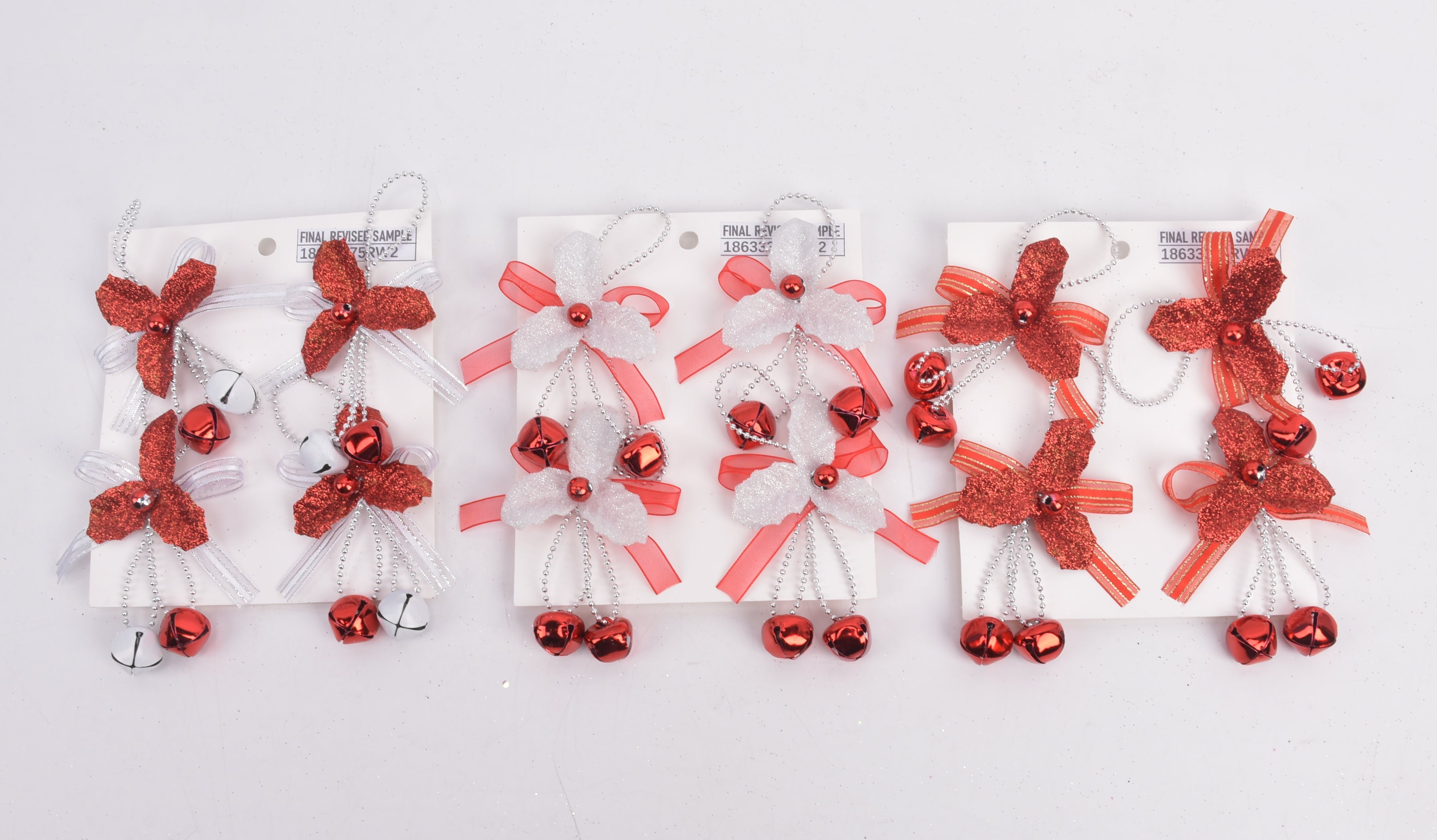 4 Pk Bell Clusters With Glittered Holly