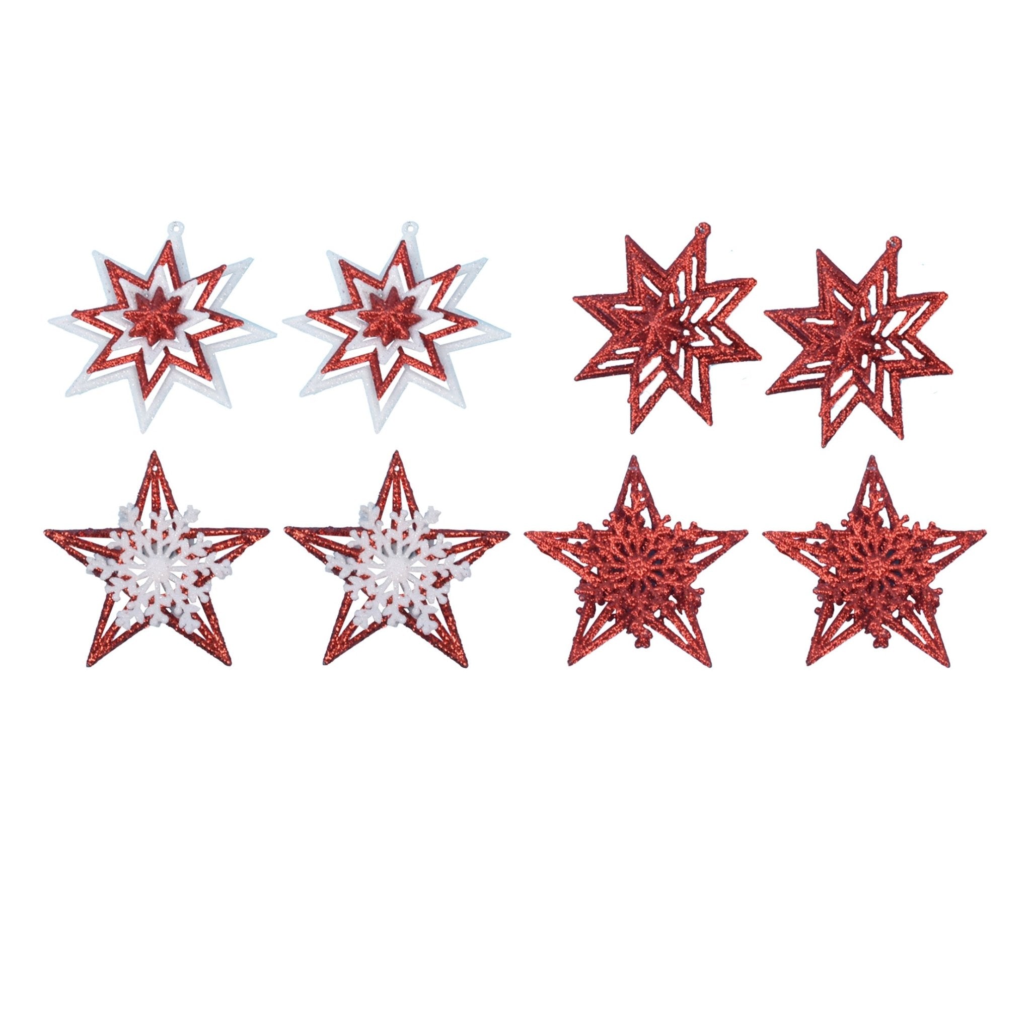 2 Pk 4 Layer Multicolor Star Ornament - Country Silk