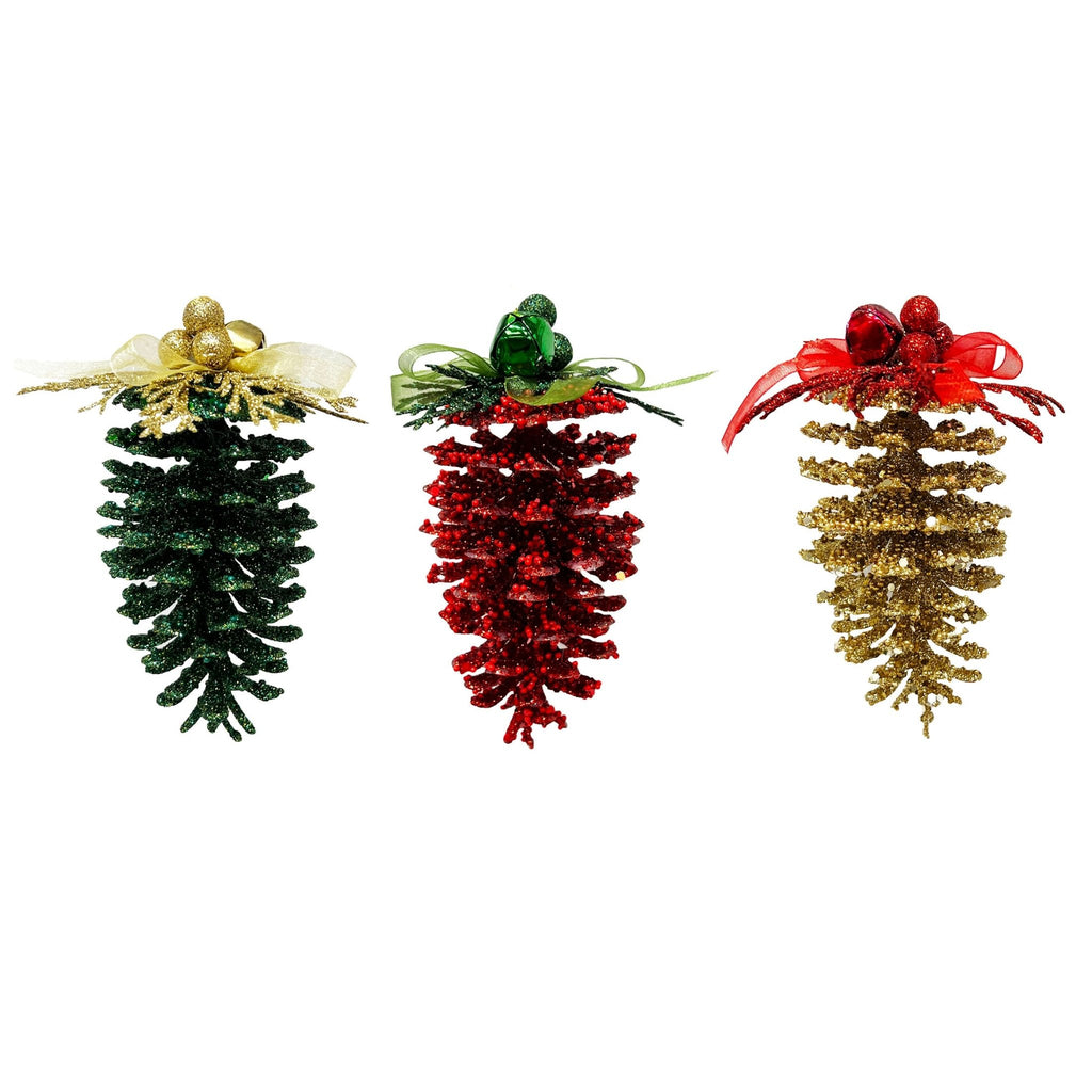 Plastic Pinecone Orn - Country Silk