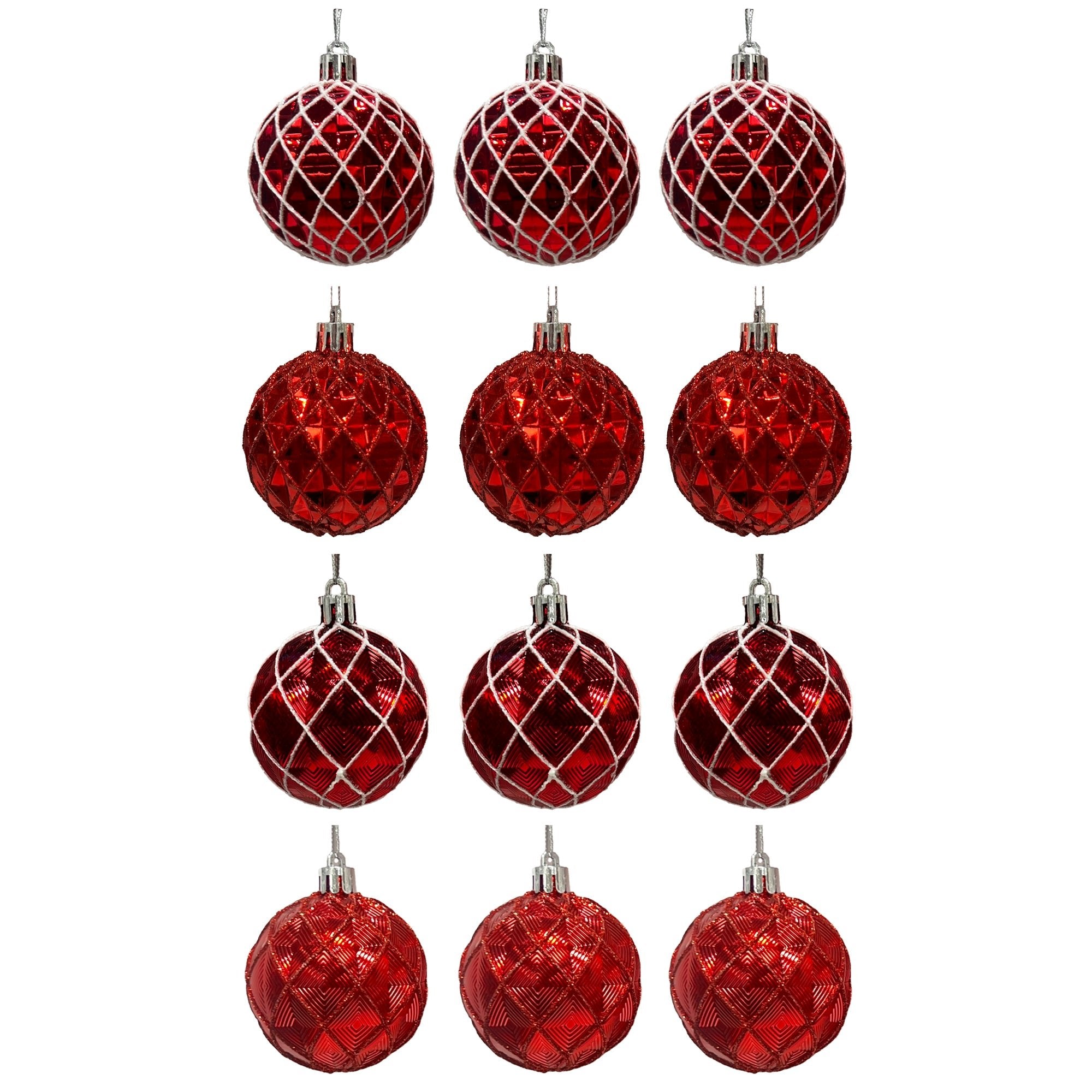 3 Pk Faceted Ball Orn With Hp Asst - Country Silk