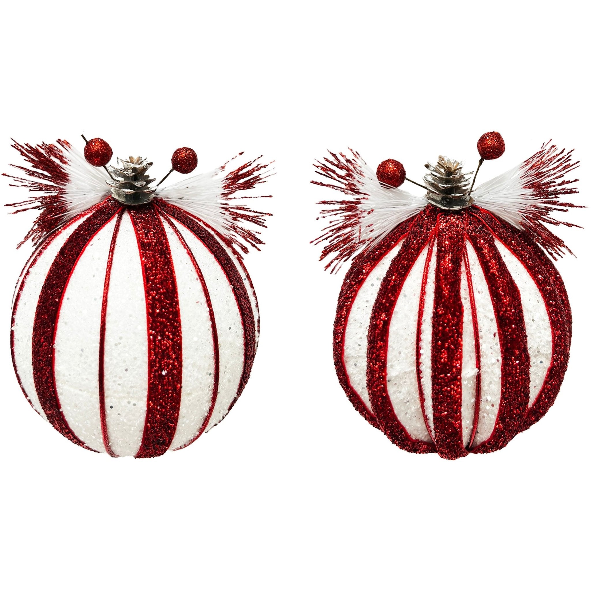 1Pk Glitter Ball With Pine - Country Silk