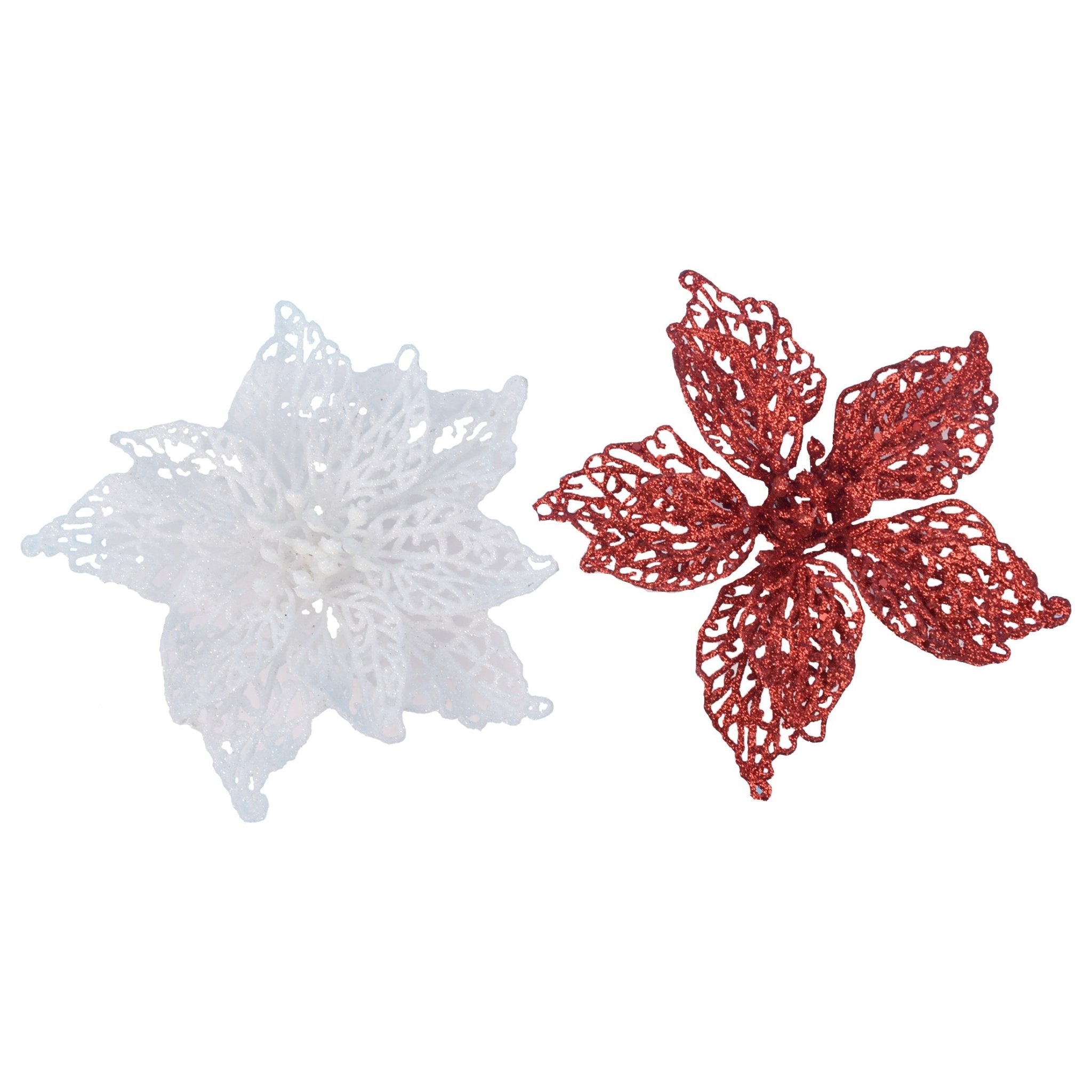 Lace Poinsettia W Clip On - Country Silk