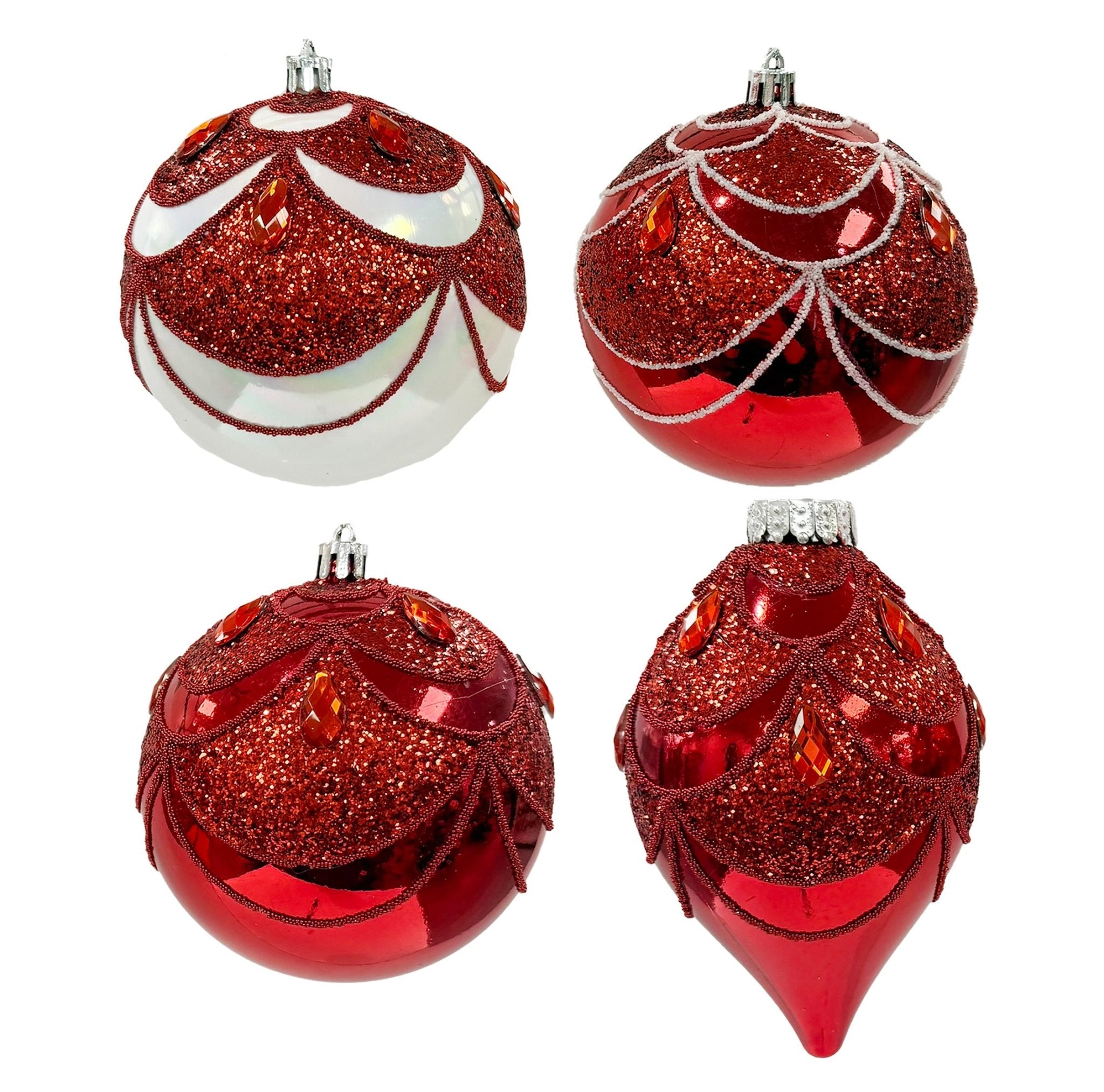 100Mm Ball And Finial Asst W Gem Stone - Country Silk