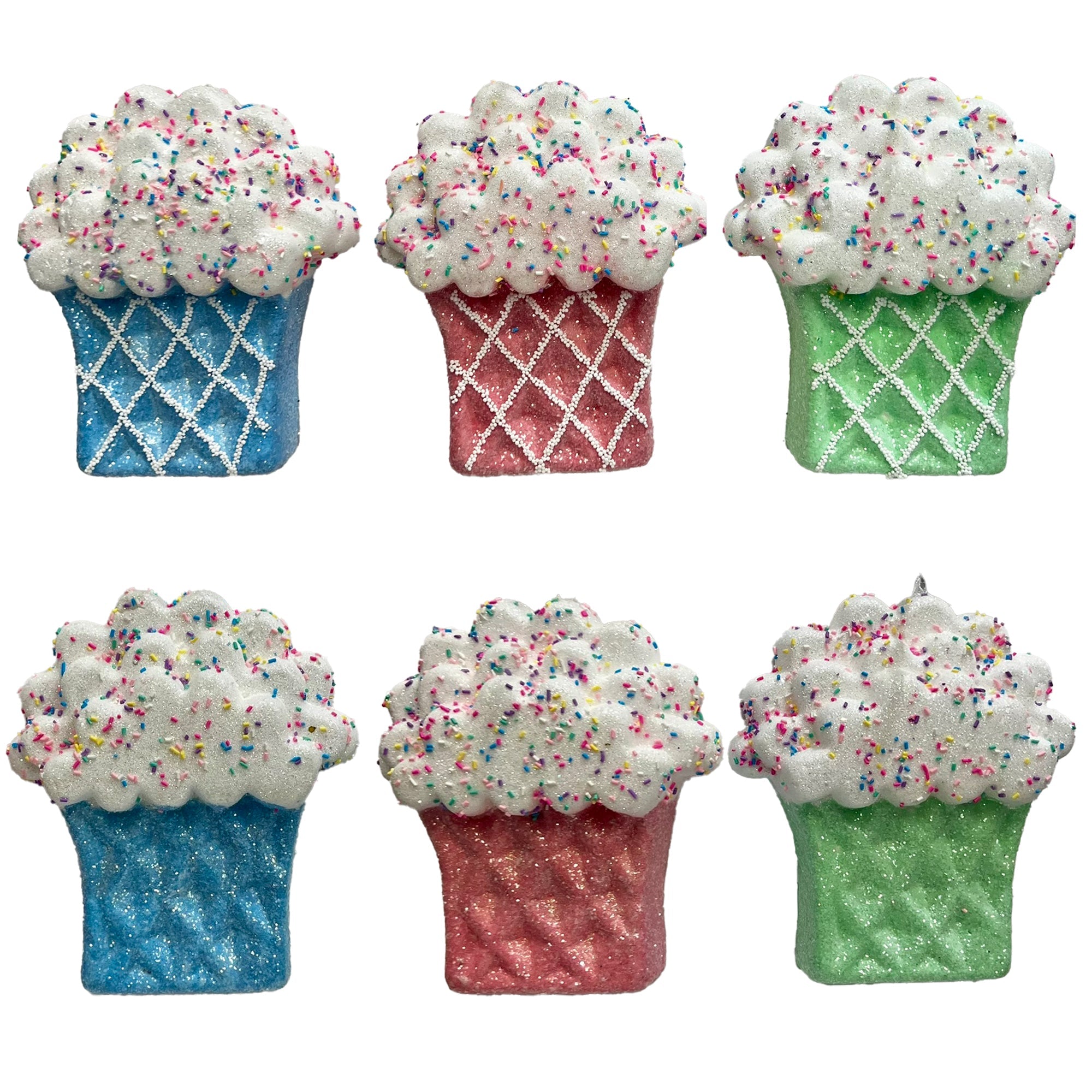 Flat Foam Cup Cake With Sprinkle Glitter - Country Silk