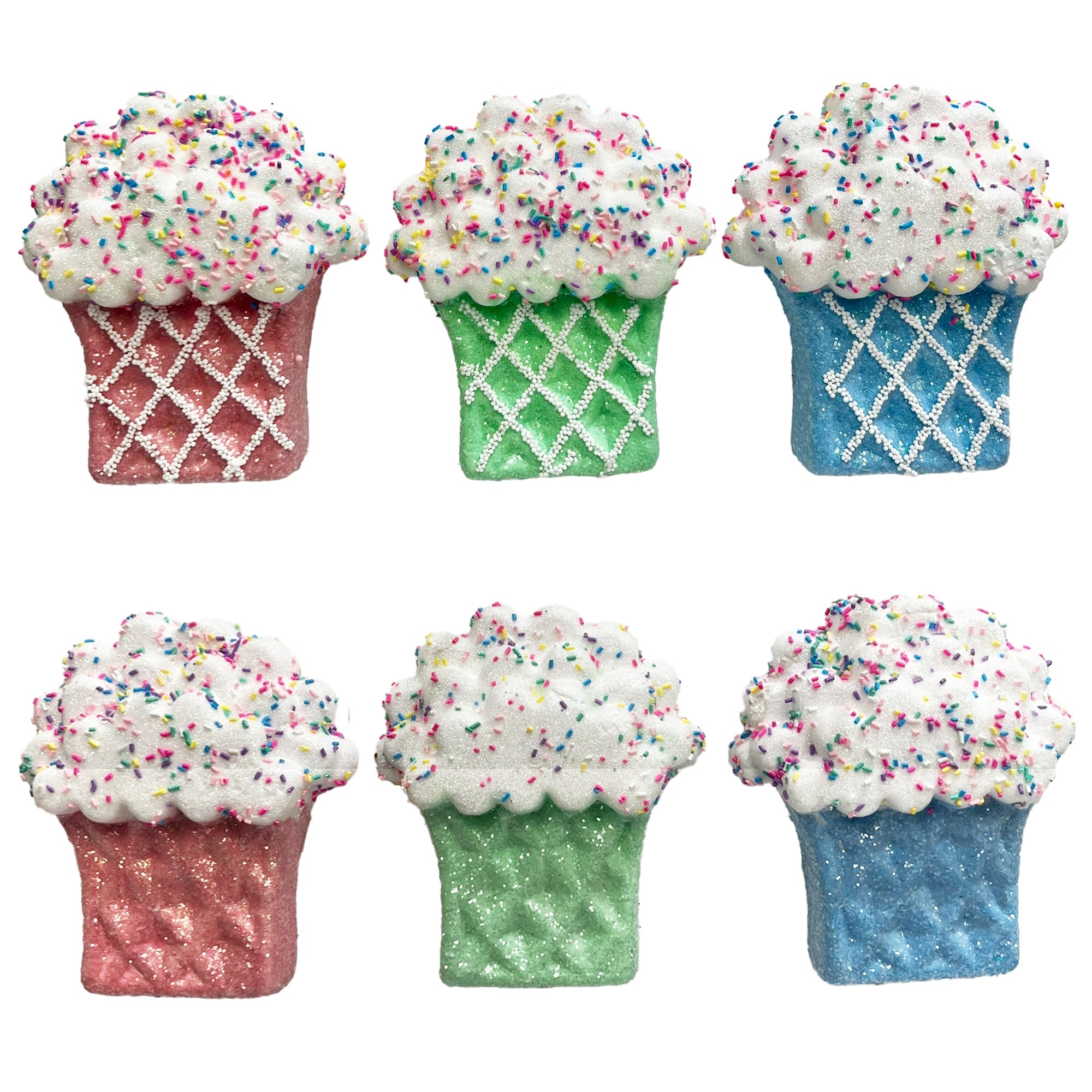 Flat Foam Cup Cake With Sprinkle Glitter - Country Silk
