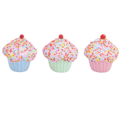 Cup Cake With Sprikle Glitter And Cherry - Country Silk