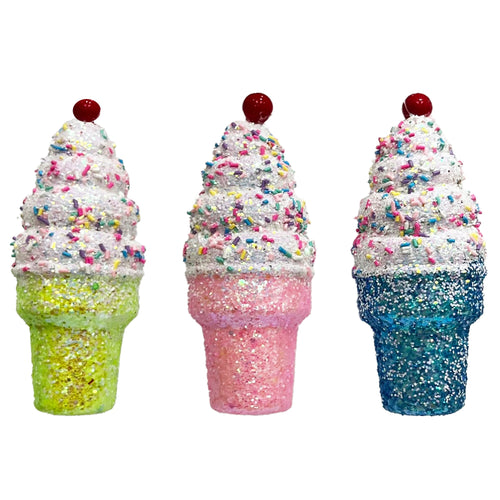 Ice Cream Cone With Sprinkle Glitter And - Country Silk