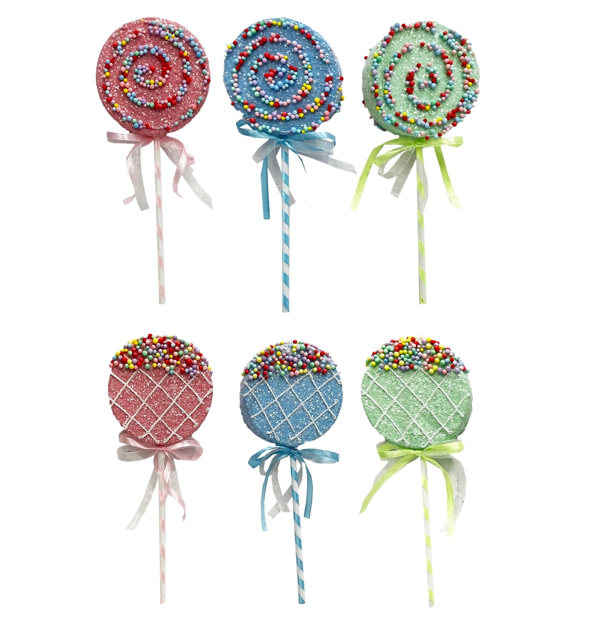 Lolly Pop With Sprinkle Glitter And Bow - Country Silk