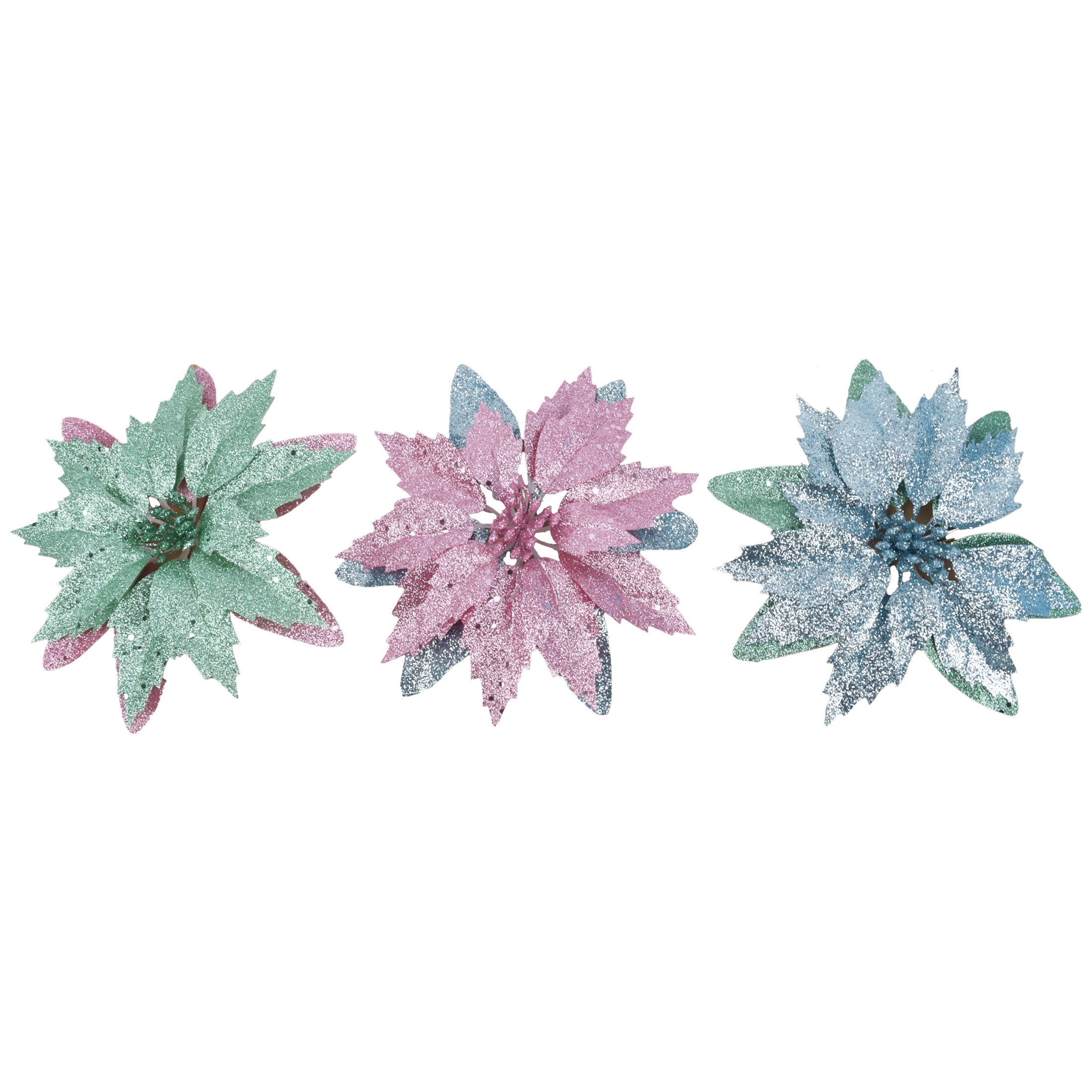 Multi Layer Clip On Fabric Poinsettia