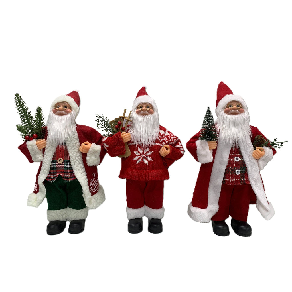 12Inch Santa 3 Assorted - Country Silk